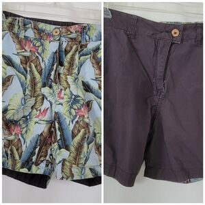 Tailor Vintage Print & Solid Reversible Shorts Medium